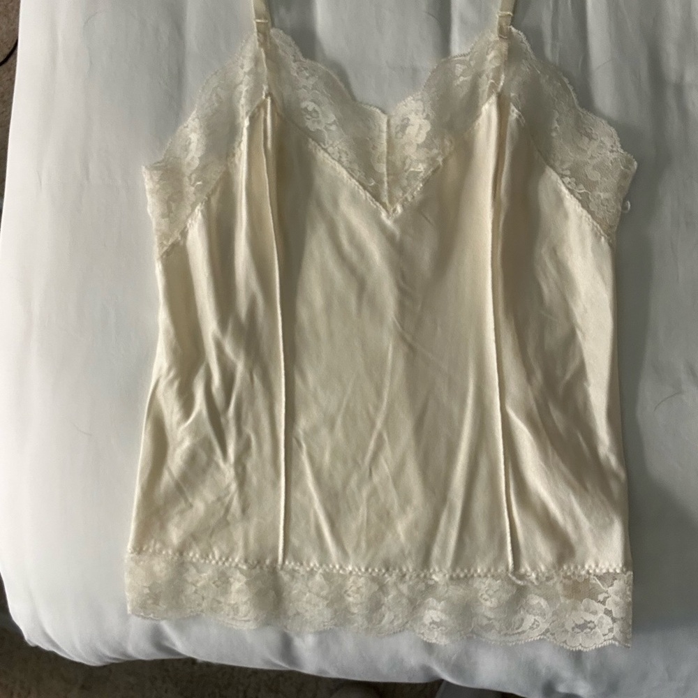 This is a vintage Cream Lace Trim Camisole it’s soo beautiful
